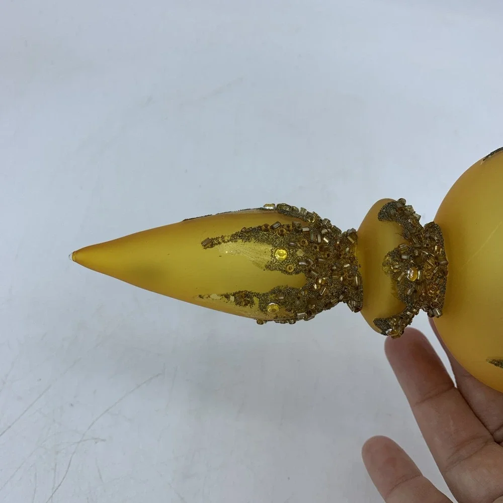 Vtg‎ Amber Finial Ornament 7